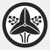 家紋「丸に立ち沢瀉」 RONDE STICKER (Voorkant)