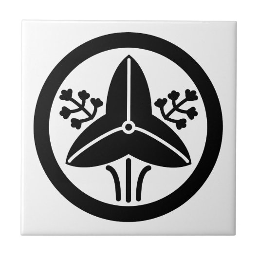 家紋「丸に立ち沢瀉」 TEGELTJE (Voorkant)