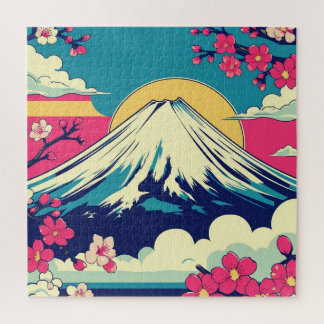 富士山と桜のポップアートパズル 和モダンな風景 LEGPUZZEL