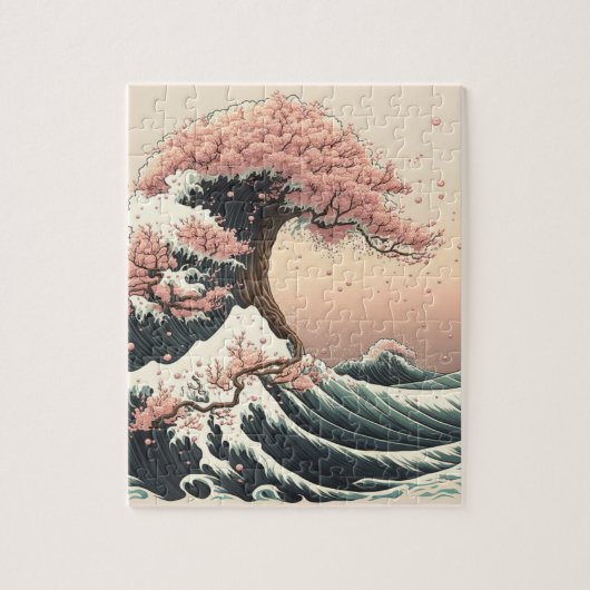 富士山と桜 LEGPUZZEL (Verticaal)