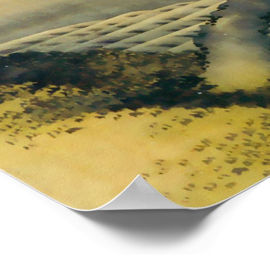 富 と 年, 北 Fuji en Boy, Hokusai, Ukiyo-e Poster (Hoek)