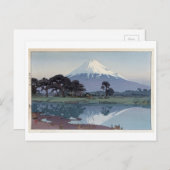 富 山 川, Mt.Fuji, Suzukawa, Yoshida, Woodcut Briefkaart (Voorkant / Achterkant)