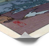 富 山 川, Mt.Fuji, Suzukawa, Yoshida, Woodcut Poster (Hoek)