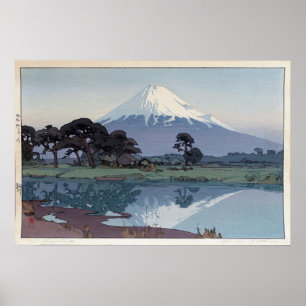 富 山 川, Mt.Fuji, Suzukawa, Yoshida, Woodcut Poster