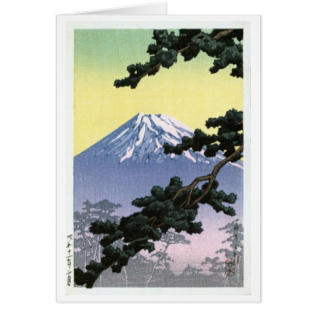 富 山, Mount Fuji, Hasui Kawase, Woodcut (Voorkant)