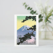 富 山, Mount Fuji, Hasui Kawase, Woodcut Briefkaart (Staand voorkant)