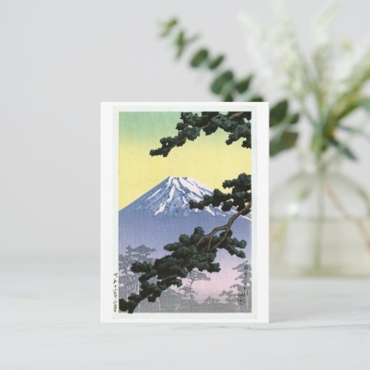 富 山, Mount Fuji, Hasui Kawase, Woodcut Briefkaart (Staand voorkant)