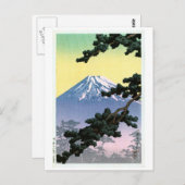 富 山, Mount Fuji, Hasui Kawase, Woodcut Briefkaart (Voorkant / Achterkant)