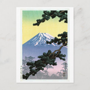 富 山, Mount Fuji, Hasui Kawase, Woodcut Briefkaart