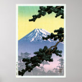 富 山, Mount Fuji, Hasui Kawase, Woodcut Poster (Voorkant)