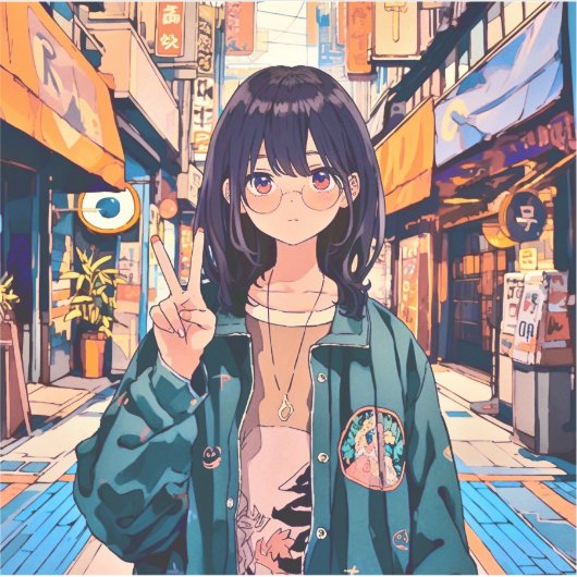 寿司娘アイコンシール seal｜GenerativeAI Sticker (Voorkant)