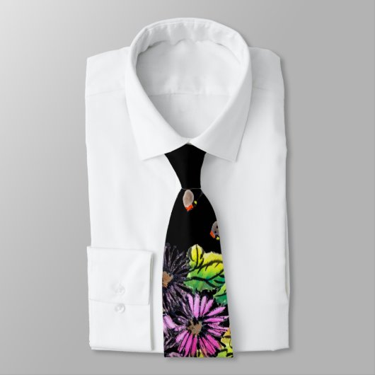 小鳥と花の浮世絵風柄アート STROPDAS (Gebonden)