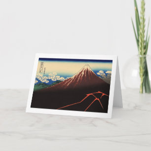 山 白, 北 斎 Thunder en de berg Fuji, Hokusai, Ukiyo-e Kaart
