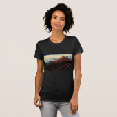 山 白, 北 斎 Thunder en de berg Fuji, Hokusai, Ukiyo-e T-shirt (Voorkant volledig)
