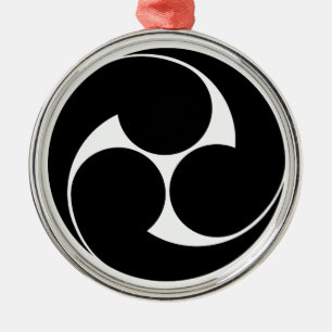 左 つ 巴 (地 抜 き) METALEN ORNAMENT