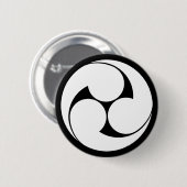左 つ 巴 (地 抜 き) RONDE BUTTON 5,7 CM (Voorkant /achterkant)