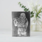 布 袋 Hotei als poppenspeler Briefkaart (Staand voorkant)