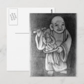 布 袋 Hotei als poppenspeler Briefkaart (Voorkant / Achterkant)
