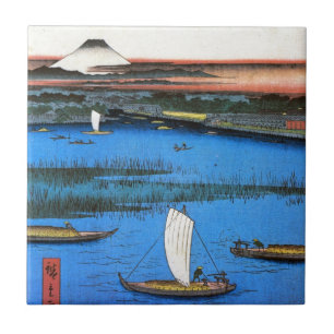 帆 掛 富 士,  met de , met de wapening Ship & Mt Fuji, Tegeltje