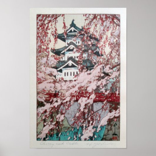 弘 城 桜, torenbloesems in Hirosaki, Yoshida Poster (Voorkant)