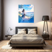 後ろ姿JKアートパネル|寿司娘 Art Panel GenerativeAI Canvas Afdruk