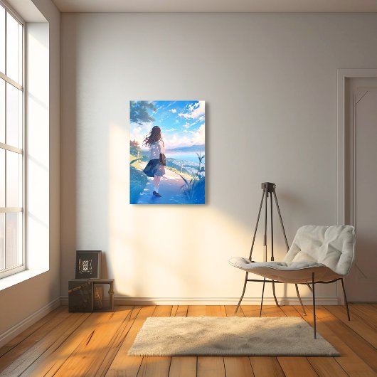 後ろ姿JKアートパネル|寿司娘 Art Panel GenerativeAI Canvas Afdruk