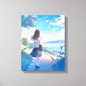 後ろ姿JKアートパネル|寿司娘 Art Panel GenerativeAI Canvas Afdruk (Voorkant)