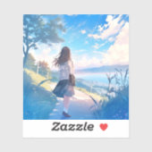 後ろ姿JKシール｜寿司娘 GenerativeAI Sticker (Vel)