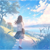 後ろ姿JKシール｜寿司娘 GenerativeAI Sticker (Voorkant)