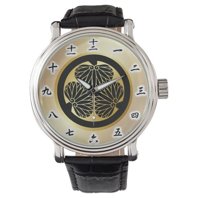 徳 川 紋, Tokugawa KAMON, Japanse familiekust Horloge (Voorkant)