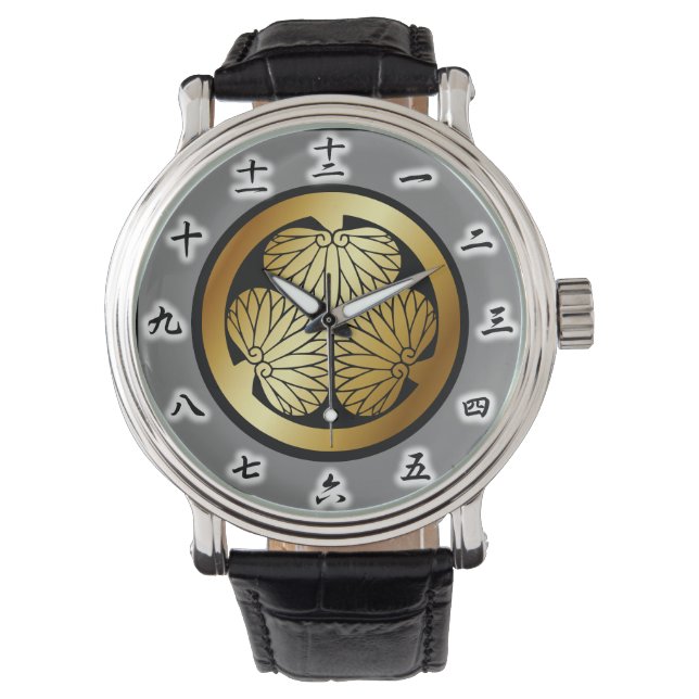 徳 川 紋, Tokugawa KAMON, Japanse familiekust Horloge (Voorkant)