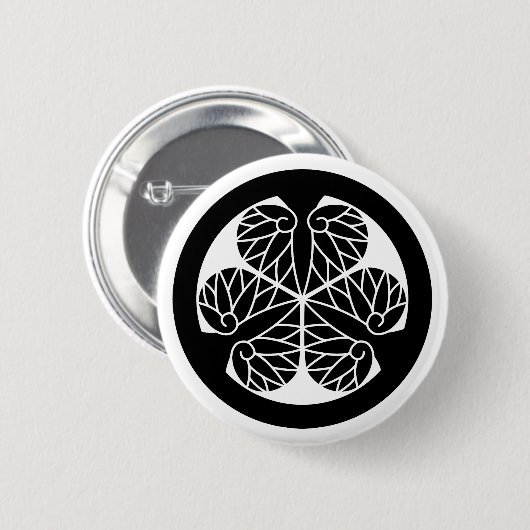 徳 葵(13 蕊) RONDE BUTTON 5,7 CM (Voorkant /achterkant)