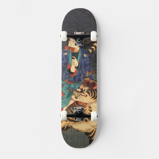 忍 者 虎, 芳 年 Ninja Hero & Tiger, Yoshitoshi, Ukiyo-e Persoonlijk Skateboard (Voorkant)