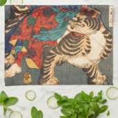 忍 者 虎, 芳 年 Ninja Hero & Tiger, Yoshitoshi, Ukiyo-e Theedoek (Gevouwen)