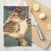 忍 者 虎, 芳 年 Ninja Hero & Tiger, Yoshitoshi, Ukiyo-e Theedoek (Quarter Fold)