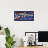 怪 鮫,国 Monster Shark, Kuniyoshi, Ukiyo-e Poster (Thuiskantoor)