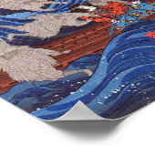 怪 鮫,国 Monster Shark, Kuniyoshi, Ukiyo-e Poster (Hoek)