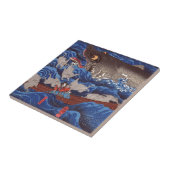 怪 鮫,国 Monster Shark, Kuniyoshi, Ukiyo-e Tegeltje (Zijkant)