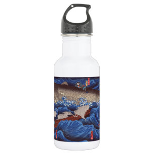 怪 鮫,国 Monster Shark, Kuniyoshi, Ukiyo-e Waterfles