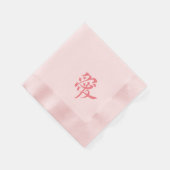愛 ai - Japanse liefdesroze Napkins Servet (Hoek)