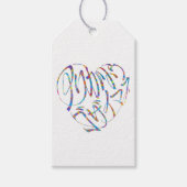 感謝のココロ Thank you 多言語17国語 字抜きカラフル Cadeaulabel (Voorkant)