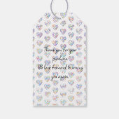 感謝のココロ Thank you 多言語17国語 字抜きカラフル Cadeaulabel (Achterkant)