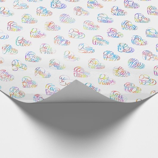 感謝のココロ Thank you 多言語44国語 字抜きパターン Cadeaupapier (Hoek)