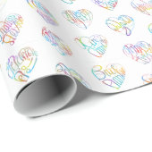 感謝のココロ Thank you 多言語44国語 字抜きパターン Cadeaupapier (Rol Hoek)