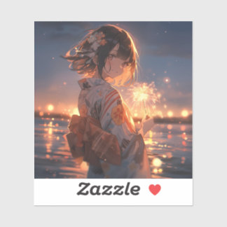 手持ち花火/Hand held fireworks | 東京娘 GenerartiveAI シール Sticker