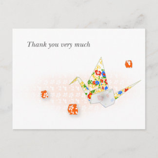 折り鶴のポストカ ー ド BRIEFKAART