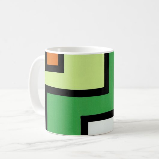 抽象画 モダン レトロ mapper #1 マグ koffiemok (Voorkant links)