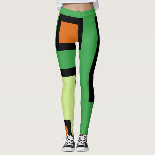 抽象画　モダン　レトロ　mapper #1 レギンス leggings (Voorkant)