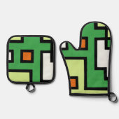 抽象画 モダン レトロ mapper #1 ovenwant & pannenlap set (Voorkant)