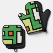 抽象画 モダン レトロ mapper #1 ovenwant & pannenlap set (Voorkant / Achterkant)